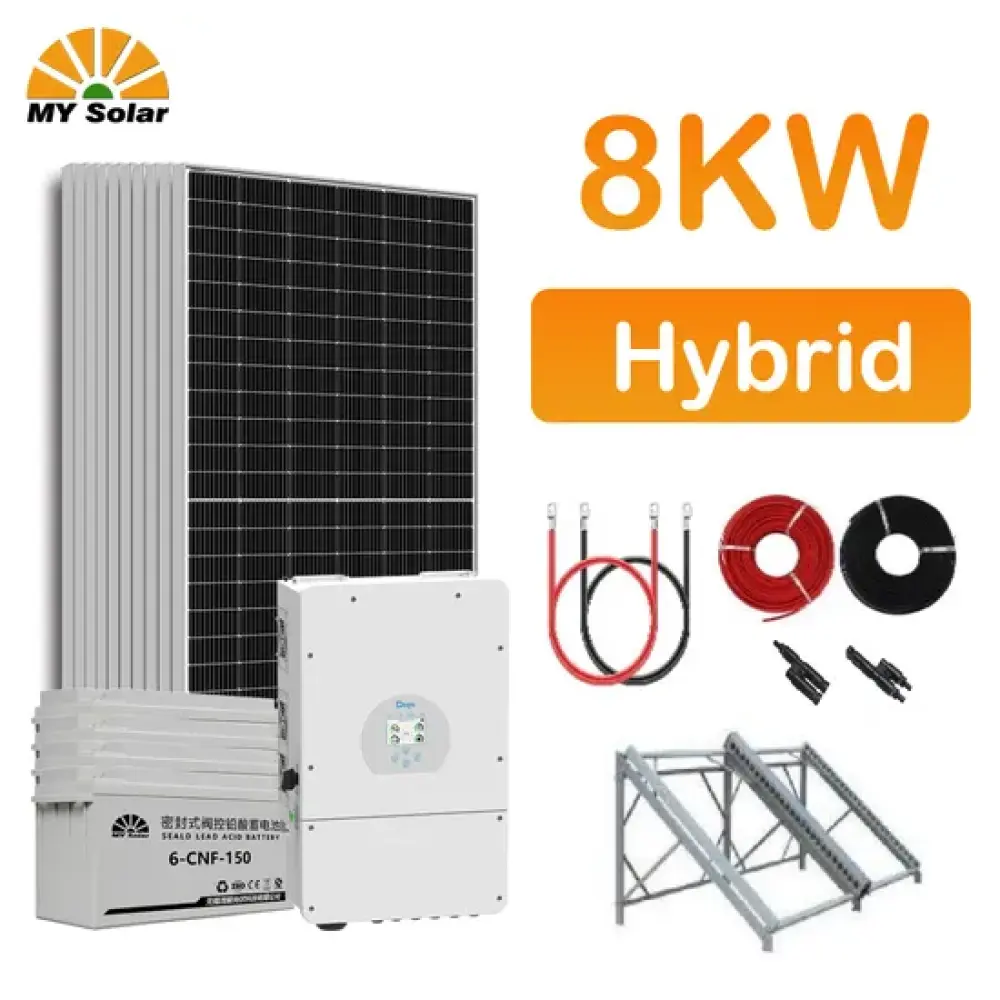 نظام الألواح الشمسية 8kw نظام الطاقة الشمسية الكهروضوئية 8kw مجموعة الطاقة الشمسية على الشبكة الهجينة نظام الطاقة الشمسية - ماي سولار