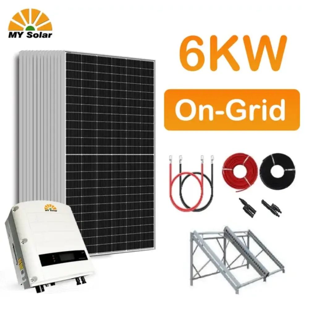 نظام الطاقة الشمسية المتصل بالشبكة مع أسعار الألواح الشمسية 6kw - ماي سولار