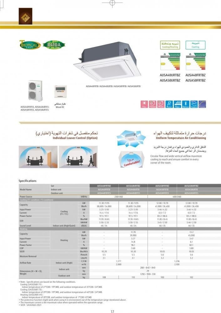 مكيف جنرال كاسيت 38600 وحدة ، بارد - الصورة 4